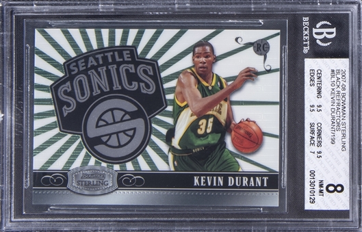 2007-08 Bowman Sterling Black Refractor #BL10 Kevin Durant Rookie Card (#087/199) - BGS NM-MT 8